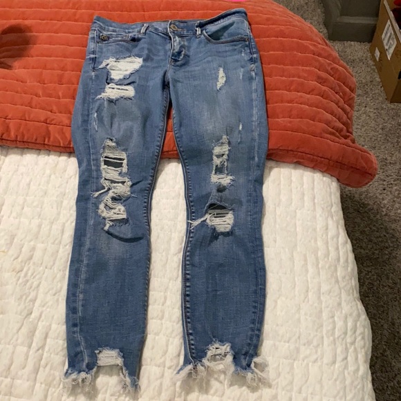Express distressed jeans, size 8
